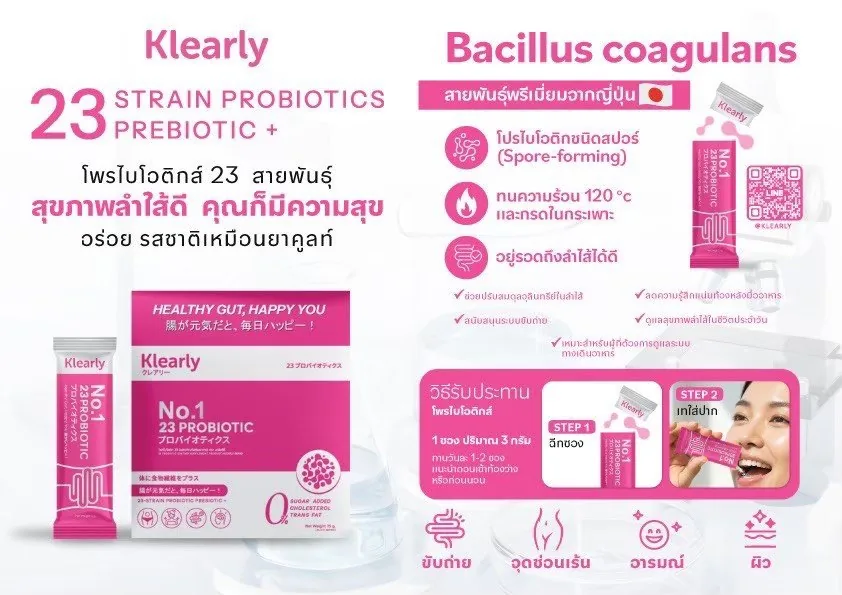 Bacillus coagulans สายพันธุ์พรีเมียมจากญี่ปุ่น ชนิดสปอร์ ทนความร้อน 120 องศาเซลเซียส